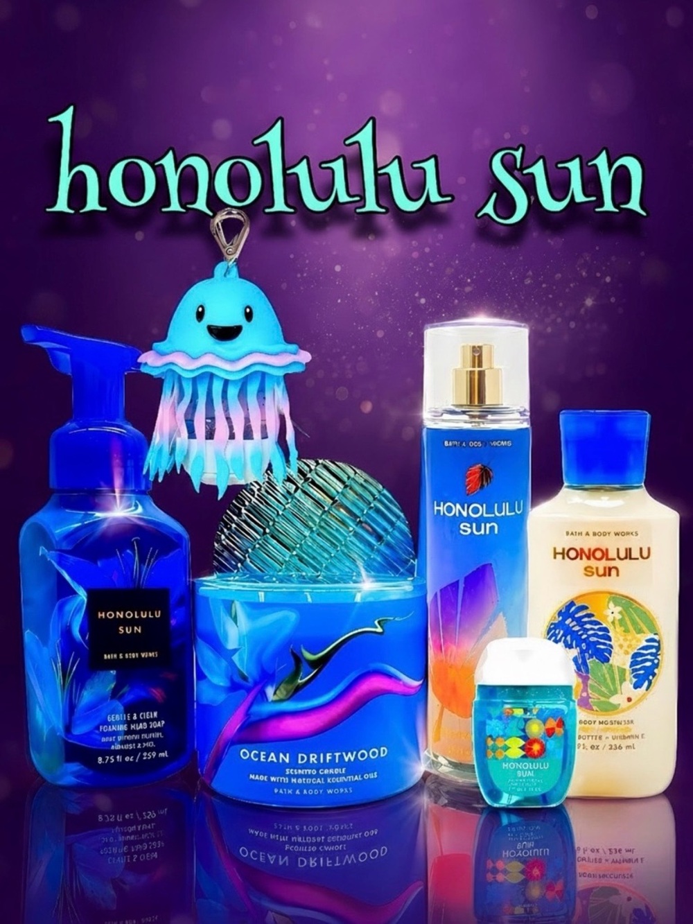 BBW Honolulu Sun Rare Body Care + Jellyfish Ocean Driftwood Set